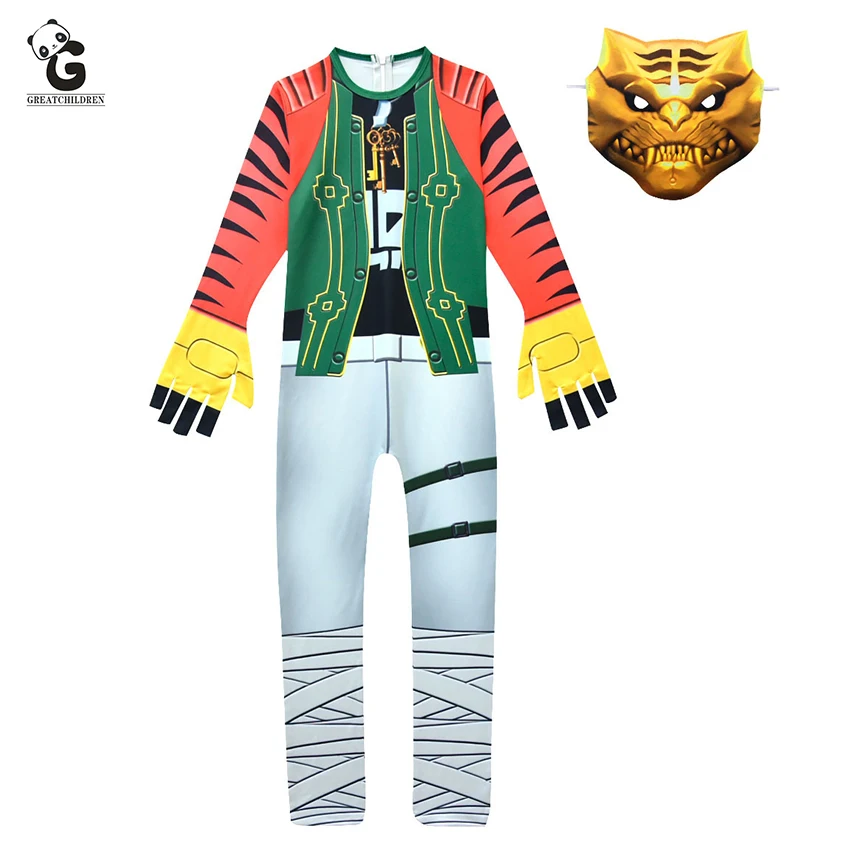 Kopen Jongens Kostuums Kids Cosplay Game 8 Nieuwe Huid Combinaison Tiger Kostuums Voor Kinderen Halloween Kostuum Voor Kinderen Cosplay Pak
