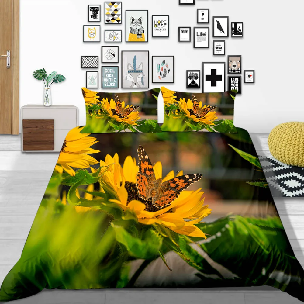 Thumпостельные принадлежности с бабочками постельные Королевский размер свежий 3D