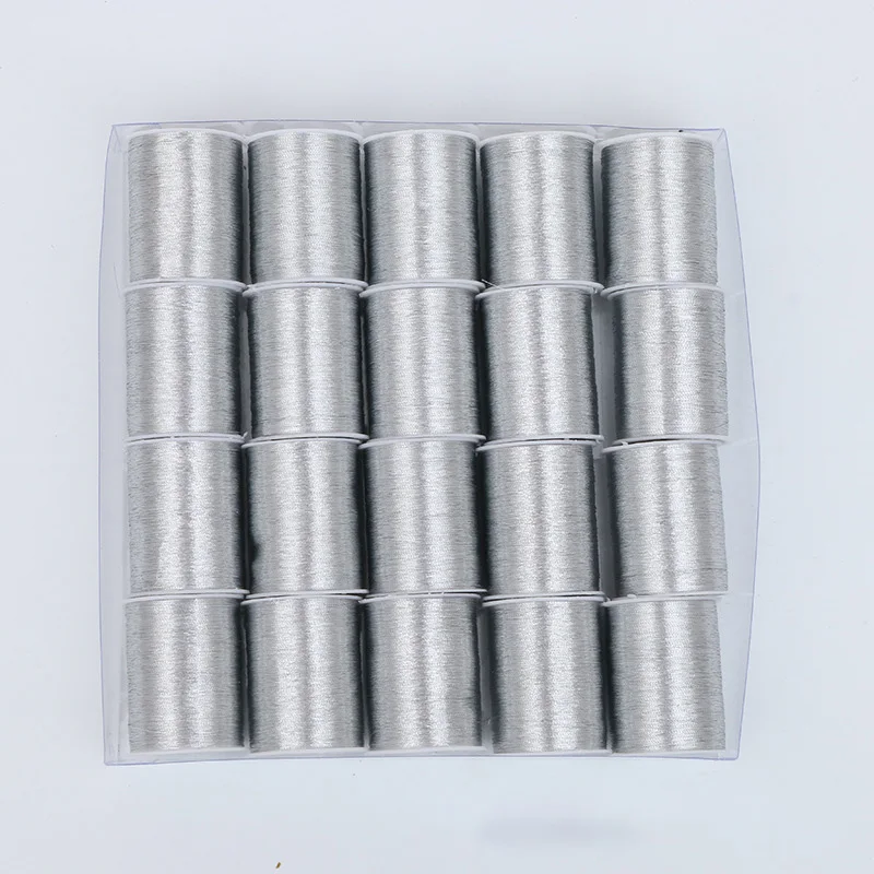 Silver 80 м/рулон вышивки крестом нитки швейные инструменты DIY Золото Серебро смешанные цвета линии шпульки ручной работы ремесла аксессуары A022 - Цвет: Silver