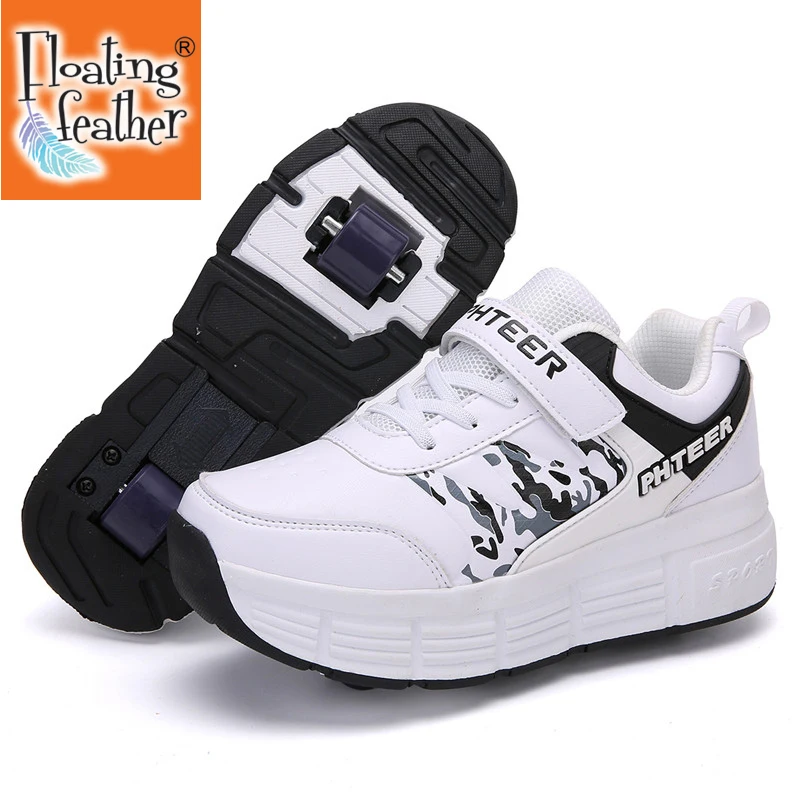 Кроссовки роликовые детские для мальчиков и девочек теннисная обувь на двойных