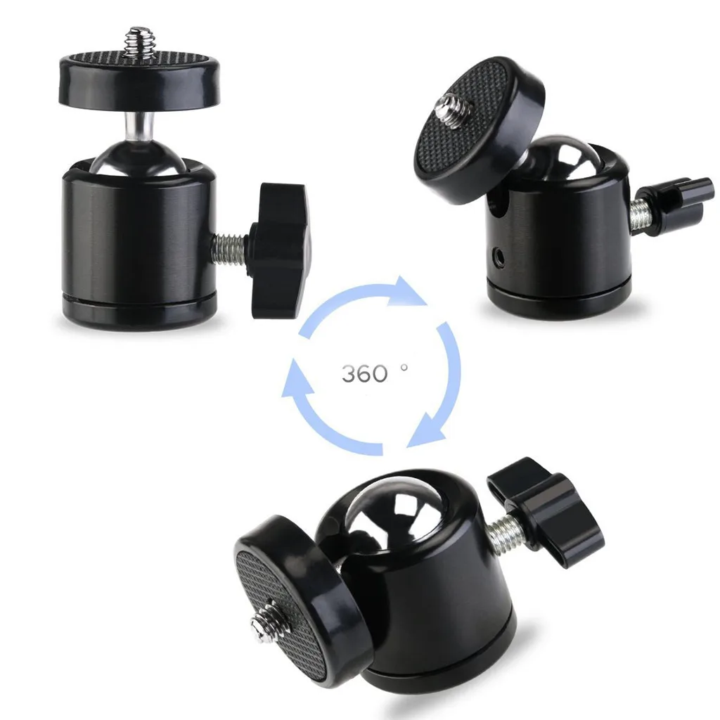 360 Degree Swivel Mini Ball Head For Canon Nikon Sony SLR DSLR Camera Stand Tripod Adapter Screw Mount Ball Head Aluminium Alloy