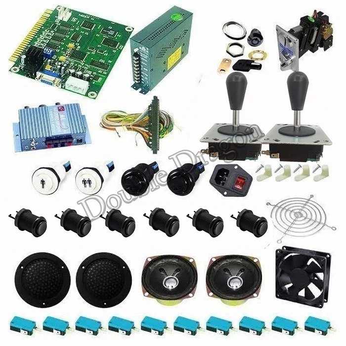 Аркадный полный комплект 2 игрока DIY классическая JAMMA 60 в 1 игра с блоком питания, динамиком, zippy джойстик, кнопка, жгут jamma