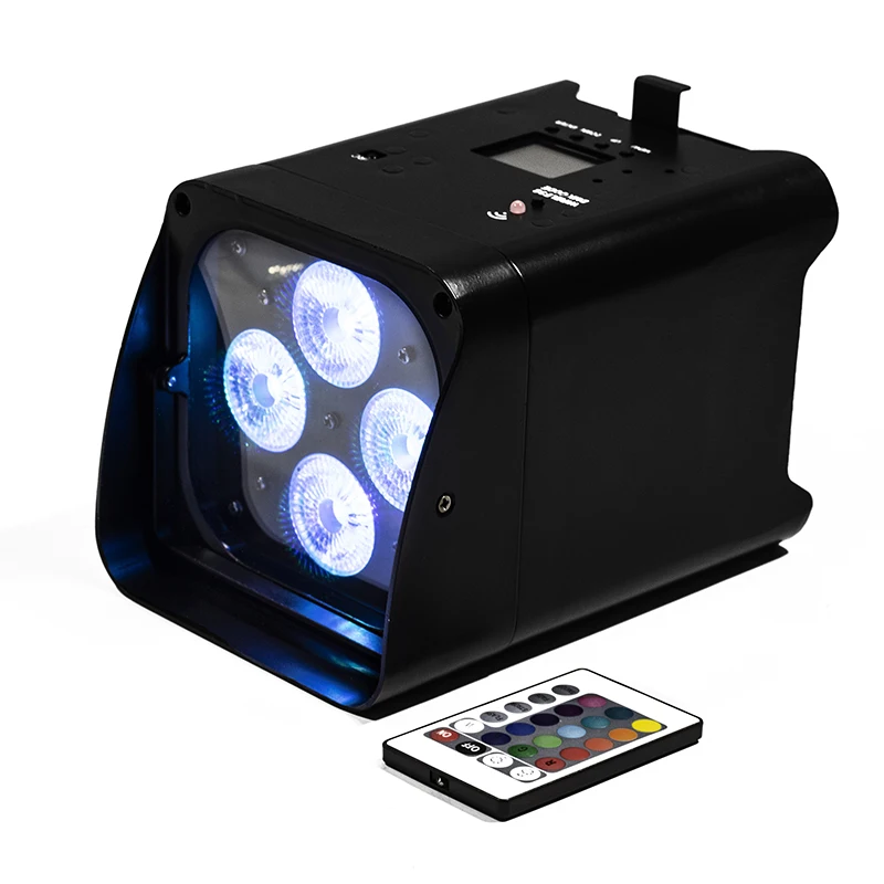 

Djworld Top Seller Wireless Remote Control Wifi APP Smart LED Par 4x18W 6in1 RGBAW+UV Battery Lighting For Concert Productions