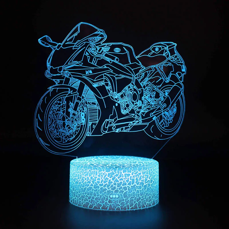  X-Game Motorcycle Model 3D Table Lamp With Remote Control Room Decoration Light Motorcycle figurine - 4000086517301