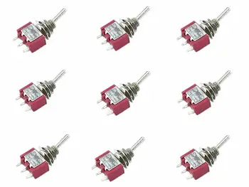 

10Pcs Red 3 Pin 3 Position (ON)-OFF-(ON) SPDT Mini Momentary Toggle Switch Automatic Return Middle