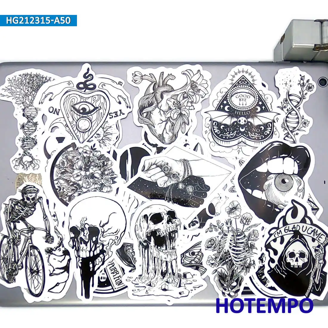 50pcs Gothic Stickers Phone Laptop Luggage Skateboard Bike Motorcycle Car