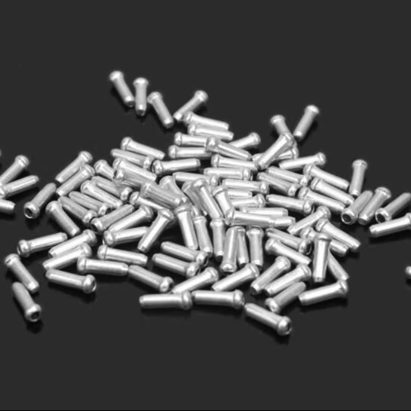 Cycling Equipments Brake Wire End Core Cap 50pcs/Set 50pcs/Set Cable Bicycle Accessory Shifter Aluminum Bike - Color: sliver