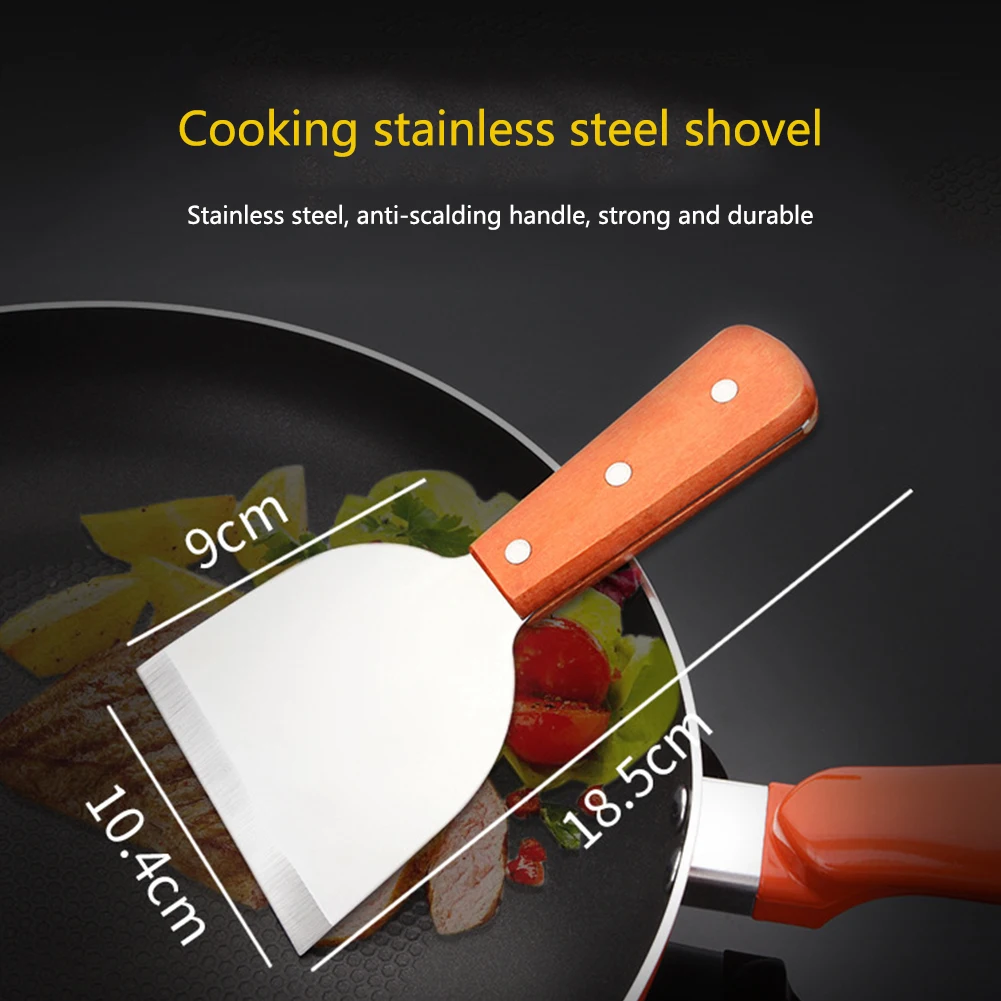 Cookware Cooking Tool Handle Griddle Baking Steak Shovel Stainless Steel Kitchen Fried Pasta Gadgets BBQ Non-stick
