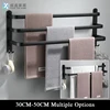 Colgador de toalla de aluminio para baño, soporte de toalla montado en la pared, capa única, accesorios multicapa, color negro mate ► Foto 1/6