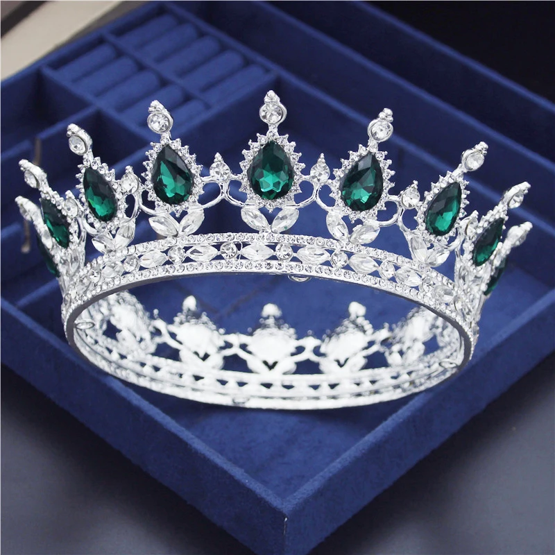 Diadème En Cristal/strass Pour Femme - Couronne De Mariage, Fête, Diamètre 14 Cm - 9