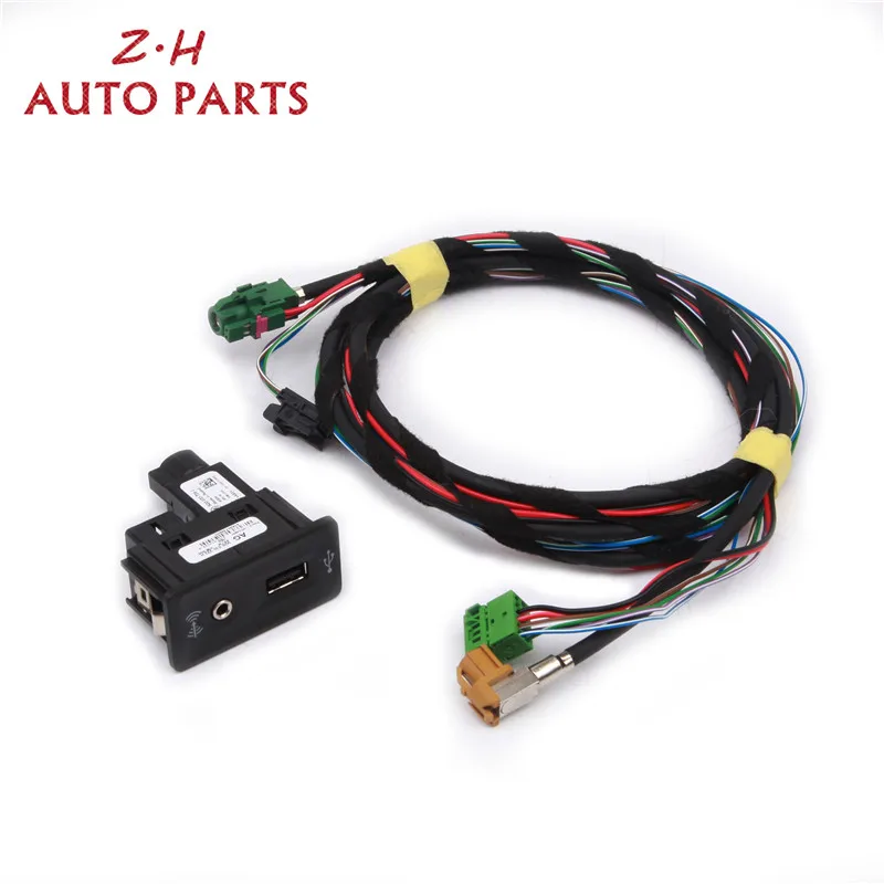 5G0035222E 5G0 035 222 F набор проводов для переключателей CarPlay MDI USB AMI установочная розетка для VW Golf 7 MK II MIB радиоприемник и Navi - Цвет: Plug Harness Set