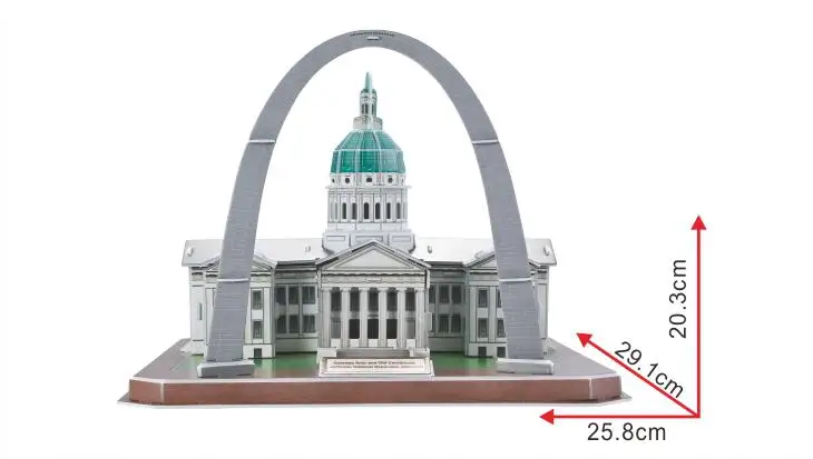 Jefferson National Expansion Memorial США 3D Бумага DIY головоломки 3438 модель Обучающие комплекты игрушек дети мальчик подарок игрушка