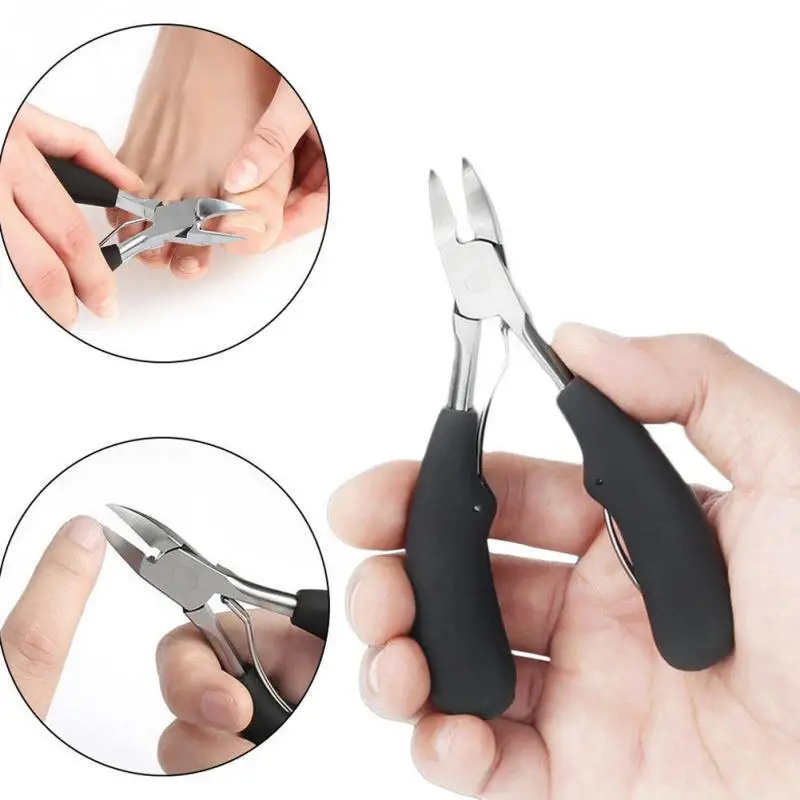 Маникюрные ножницы из нержавеющей стали, плоскогубцы с резиновой ручкой, многофункциональные прецизионные кусачки для ногтей, кусачки, триммер, уход за ногами