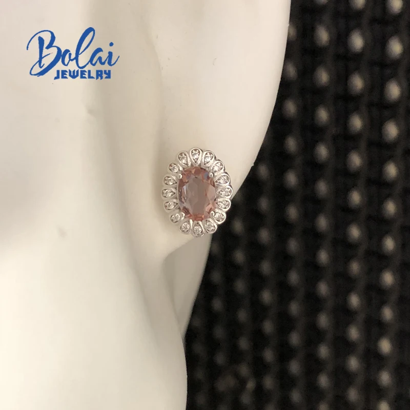 Bolaijewelry, серьги из зултанита, меняющие цвет, драгоценный камень, овальный, 5*7 мм, с стерлингового серебра 925 пробы, серьги-гвоздики, хорошее ювелирное изделие для женщин и девушек