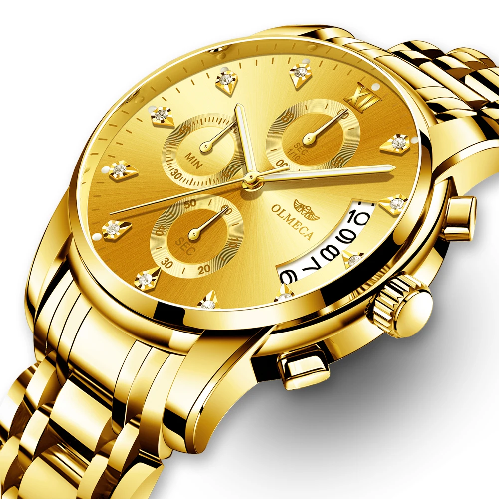 

Relogio Masculino OLMECA Men Watches Top Brand Luxury Watch Men Business Wristwatch Gifts Chronograph Date Display Clock 0827