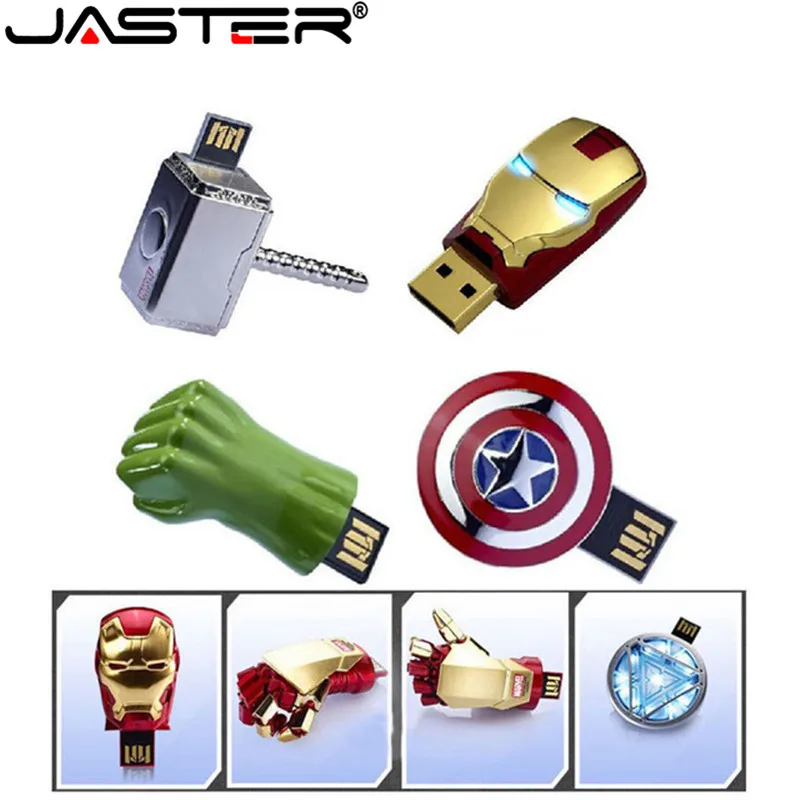 JASTER мстители usb флеш-накопитель Железный человек 4 ГБ флеш-накопитель 16 Гб Капитан Америка 32 Гб usb флешка 64 ГБ флеш-накопитель супергерой U диск