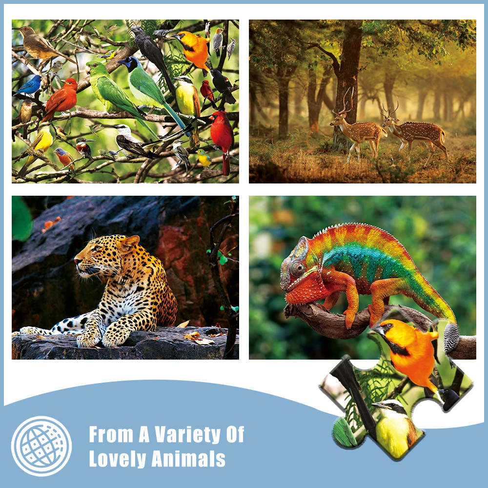 MaxRenard Puzzle 1000 Pieces Adult Puzzle Jigsaw 50*70cm Noble Deer Family Assembling Animal Photos Puzzles Toys for Adults