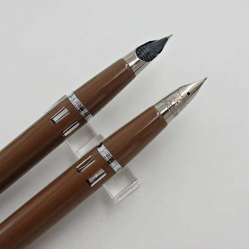 Wingsung Piston Vacuum Inking Fountain Pen Fine Nib 0.5mm Steel Cap Student Writing Ink Pens with Simple Box Office Supplies |