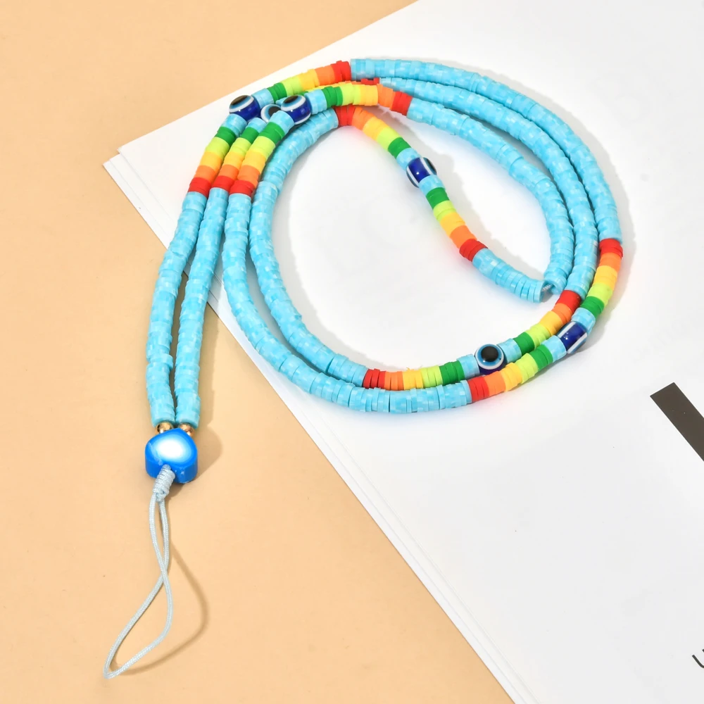 ZMZY New Accessories Body Trendy Colorful Beads Chain Mobile Phone Chain Anti-lost Handmade Clay Cord Lanyard Women Jewelry - Image 5