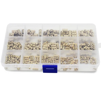 

BMBY-Brass Hot-Melt Insert Nuts Thermoformed Copper Thread Insert Nuts Knurled Injection Brass Nuts M2 M3 M4 M5 330Pcs
