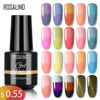 

ROSALIND Gel Nail Polish Temperature Color Changing Series 7ML Nail Art Design Semi Permanent Gel Varnish For Nails Manicure