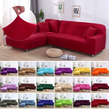

Elastic Sofa Cover Stretch Fabric Solid Color Corner Couch Anti-ash Decor Covers Universal