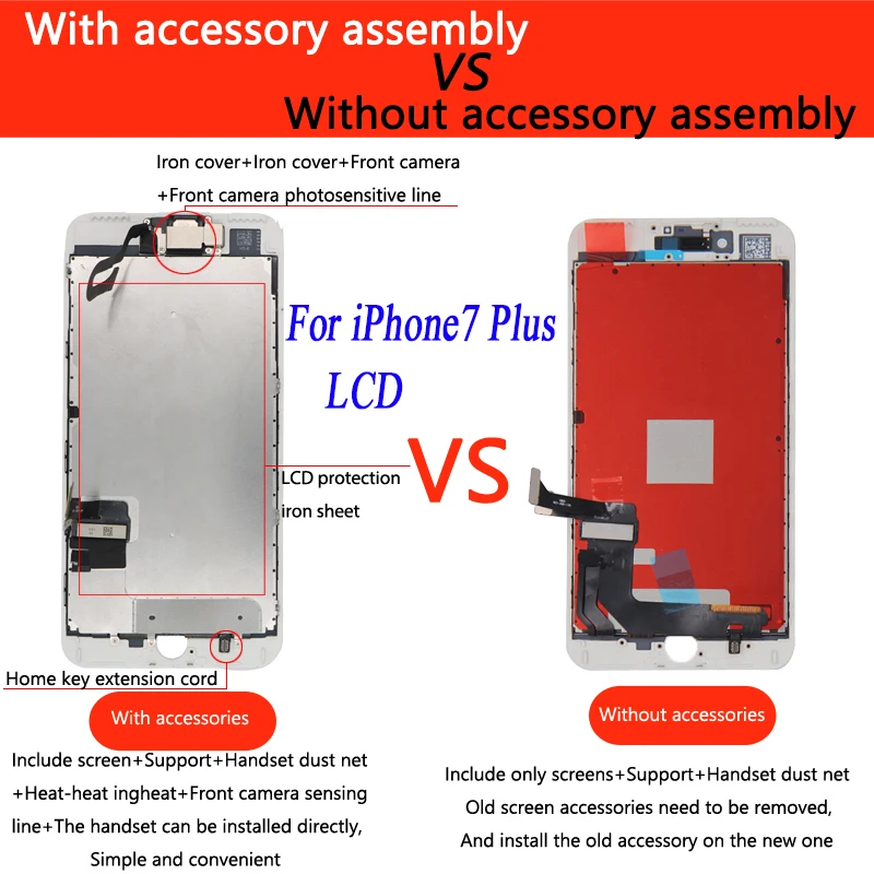 AAA+ lcd для iPhone 7 7Plus iPhone 8 8Plus lcd полная сборка в комплекте с 3D сенсорным экраном Замена дисплея