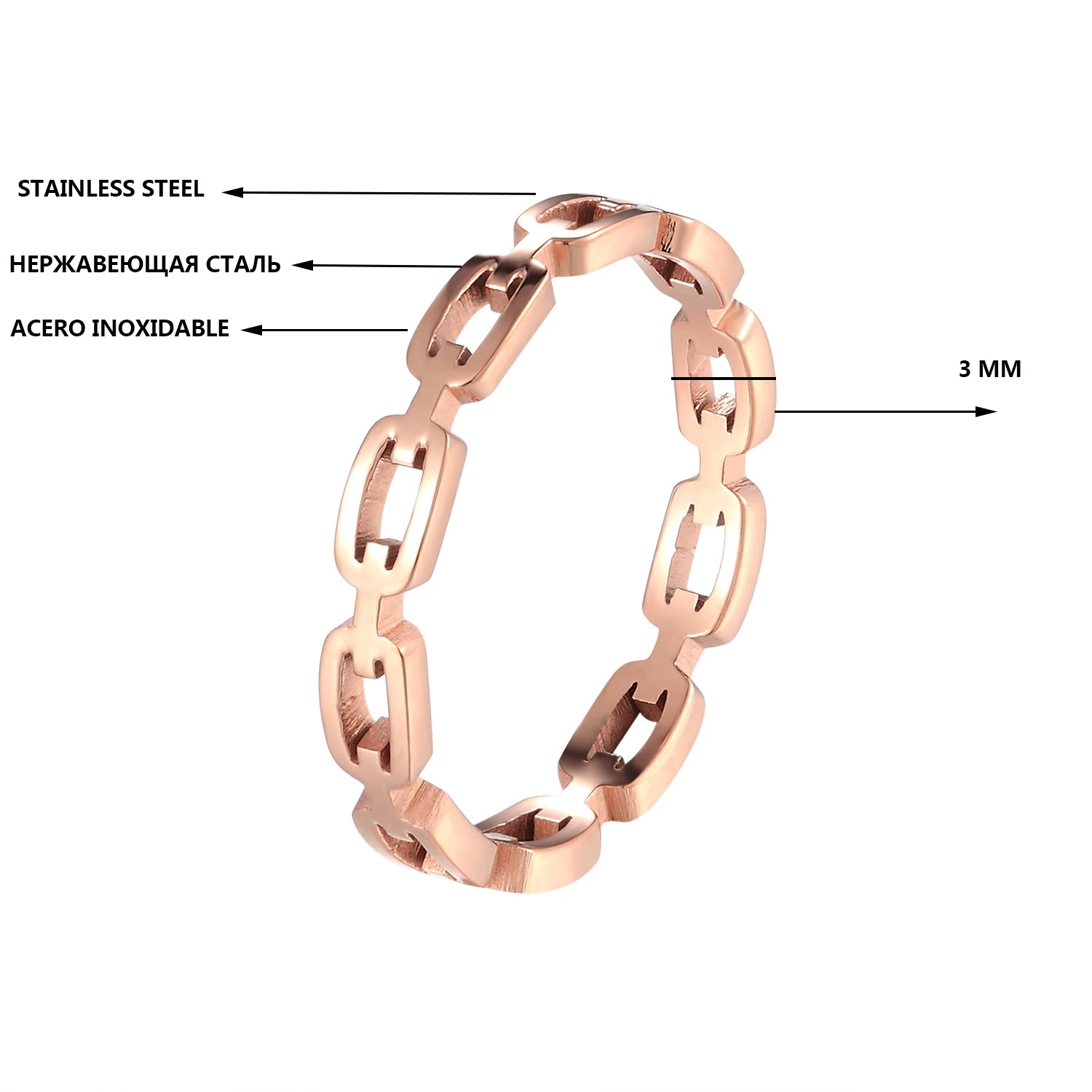 Steel Stainless Geometry Hollow Out Gold Ring Yellow Gold Plated Woman Party Gift Fashion Jewelry Never Fade