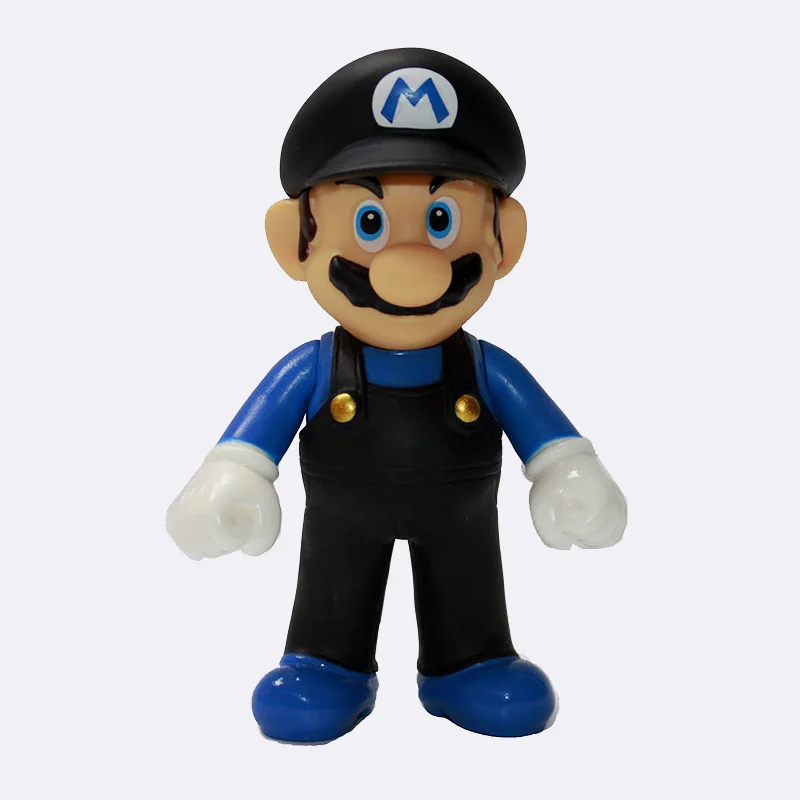 13 см Super Mario Bros Bowser Luigi Koopa Йоши Марио уарио производитель Odyssey Donkey Kong Toad ПВХ Фигурки Модели кукол игрушки - Цвет: Black hat mrio