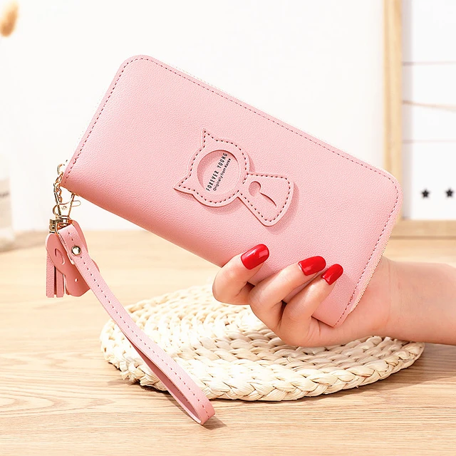 Woman Short Wallets PU Leather Coin Purses Large-capacity Card Holder Woman  Small Zipper Wallet with Card Slots - AliExpress