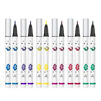 

6pcs Liquid Eyeliner Pen Red, Rose, Yellow, Purple, Blue, Green Eyes Cosmetics Pen Colorful Matte Waterproof Quick Dry Eyeliner
