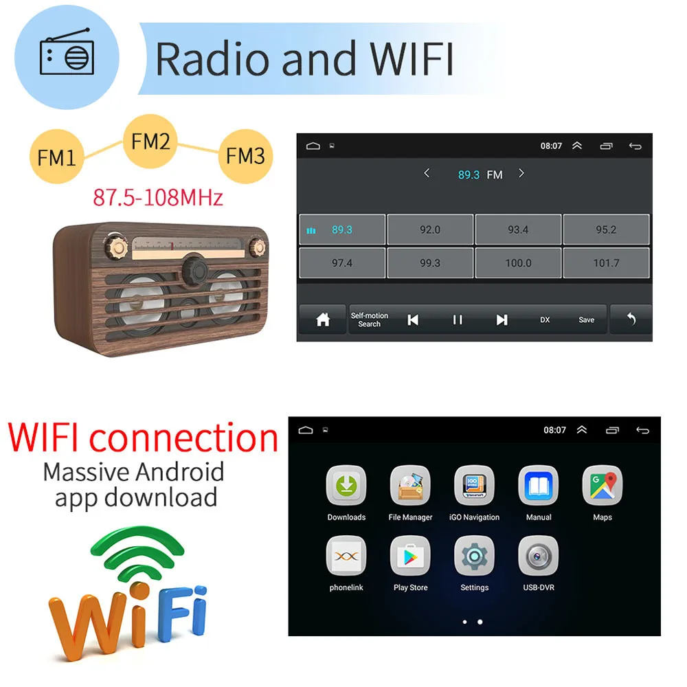 Podofo Android автомобильное радио 2 din wifi gps навигация 7 ''HD Радио авторадио MP5 плеер Bluetooth мультимедийный плеер аудио