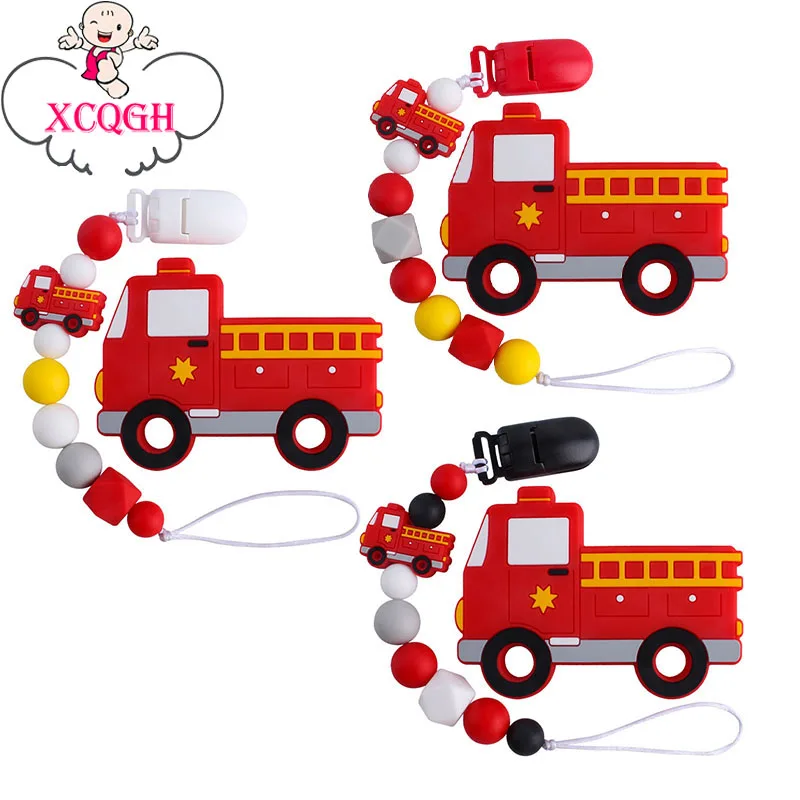 XCQGH Fire Truck Baby Teething Toys Set Food Grade Silicone Beads DIY