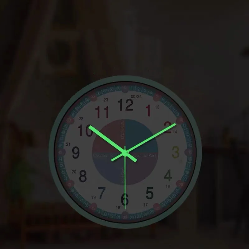 Раннее Обучение, настенные часы, спальня, светящиеся тихие часы, домашний декор для гостиной, классная детская комната, немые кварцевые часы