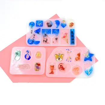 

DIY All Shape Jewelry Pendant Squrare Teardrop Oval Gemstone Pendant Resin Mold