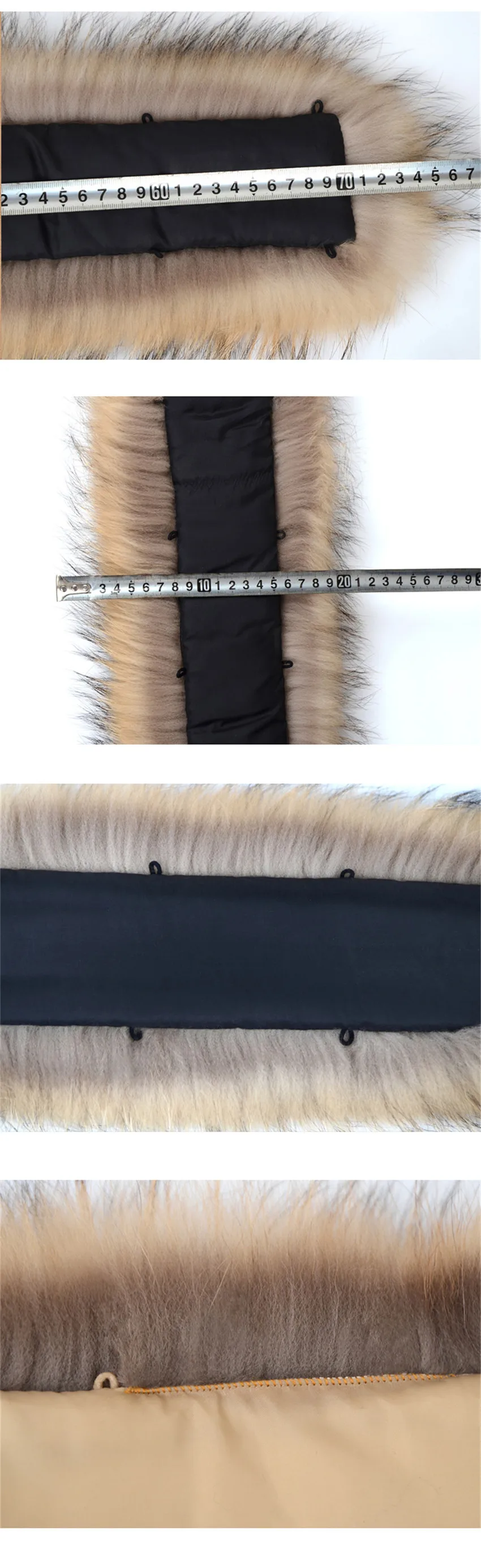 Winter Coat Female Neck Cap Long Warm Genuine Fur Scarf Big Size Neck scarf Fur Collar Real Raccoon Fur Women Scarves L44