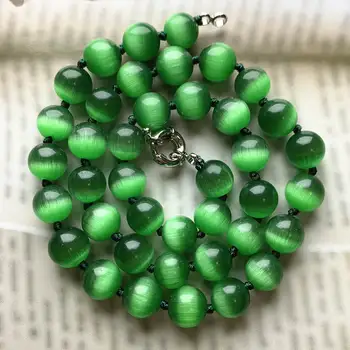 

Hot Sale Short Choker Strand Necklace for Women Elegant Crystal Beads Statement Necklaces Collar Cat Eeys Stone Jewelry 18" B182