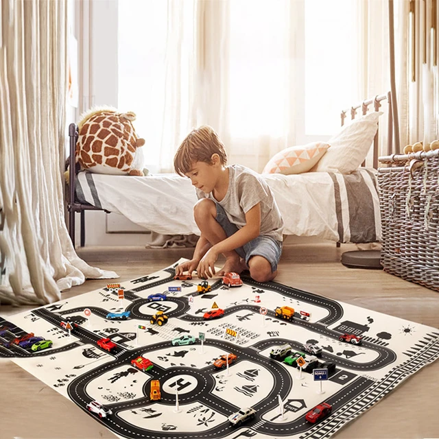 Road Map Carpet for Kids 130*100CM Parking Lot Roadmap 83*58CM