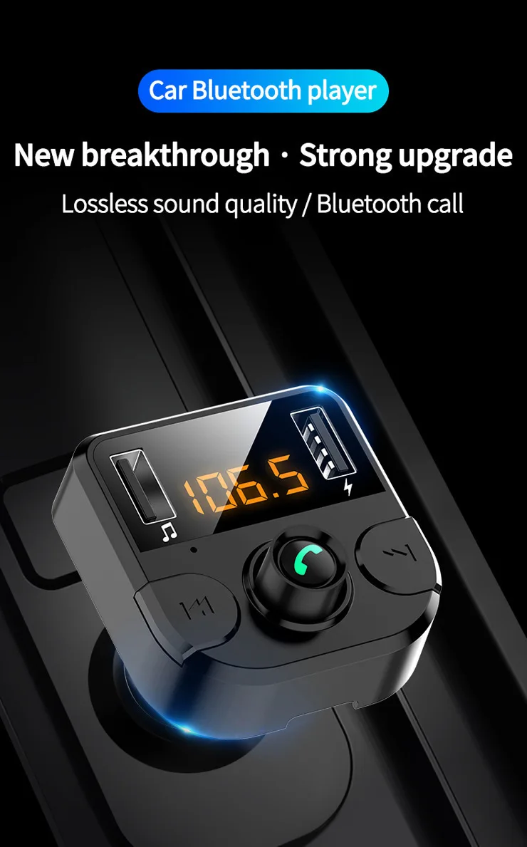 Двойное USB Автомобильное зарядное устройство с fm-передатчиком Bluetooth беспроводной Hands-free FM модулятор АВТО MP3-плеер Автомобильное зарядное устройство для телефона для iPhone