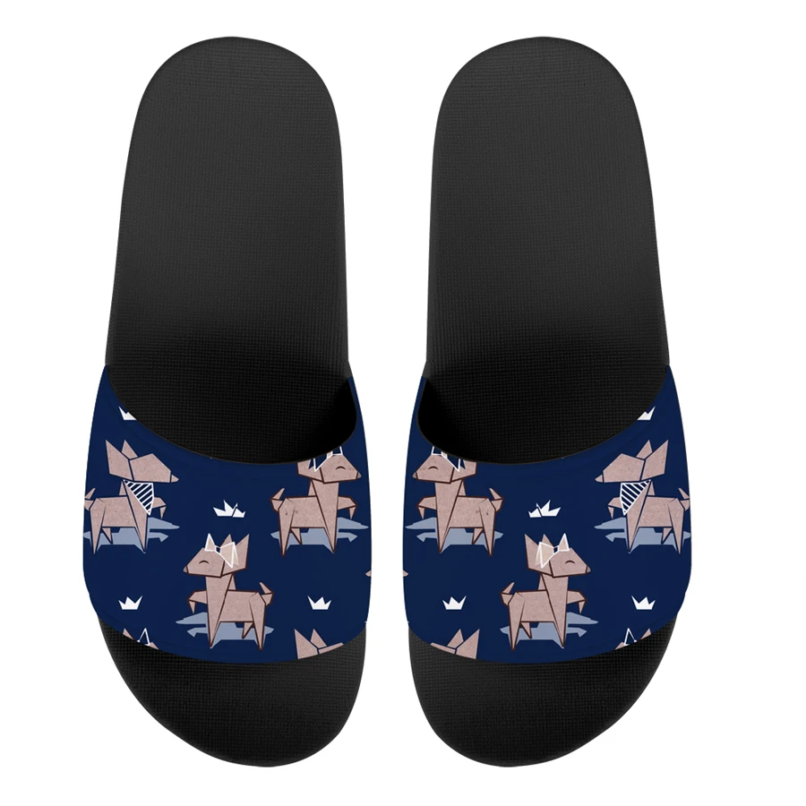 

2022 Sandals Women Shoes Flat Bathroom Indoor Slippers Soft Anti-slip Home Floor Origami Chihuhuas Men Flip Flops Женские туфли