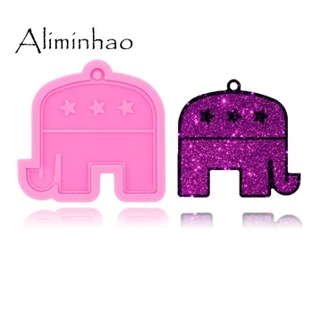 

DY0390 Keychains Mould Resin Elephant Silicone Epoxy For Jewelry Shiny Glossy Finish Aliminhao Suitable Polymer Clay