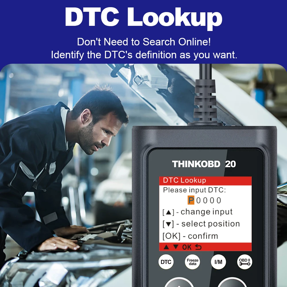 Диагностический инструмент ThinkOBD 20 OBD2 профессиональный сканер для светильник
