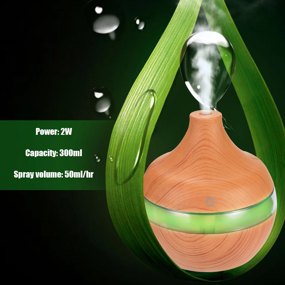 

USB Electric Aroma Air Diffuser Wood Ultrasonic Air Humidifier Essential Oil Aromatherapy Mist Maker for Home Air Freshener
