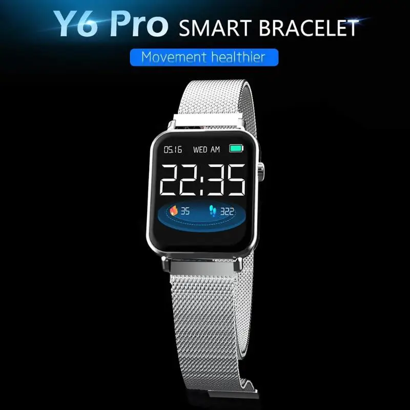 Y6pro Смарт-часы пульсометр кровяное давление IP67 фитнес-часы-трекер