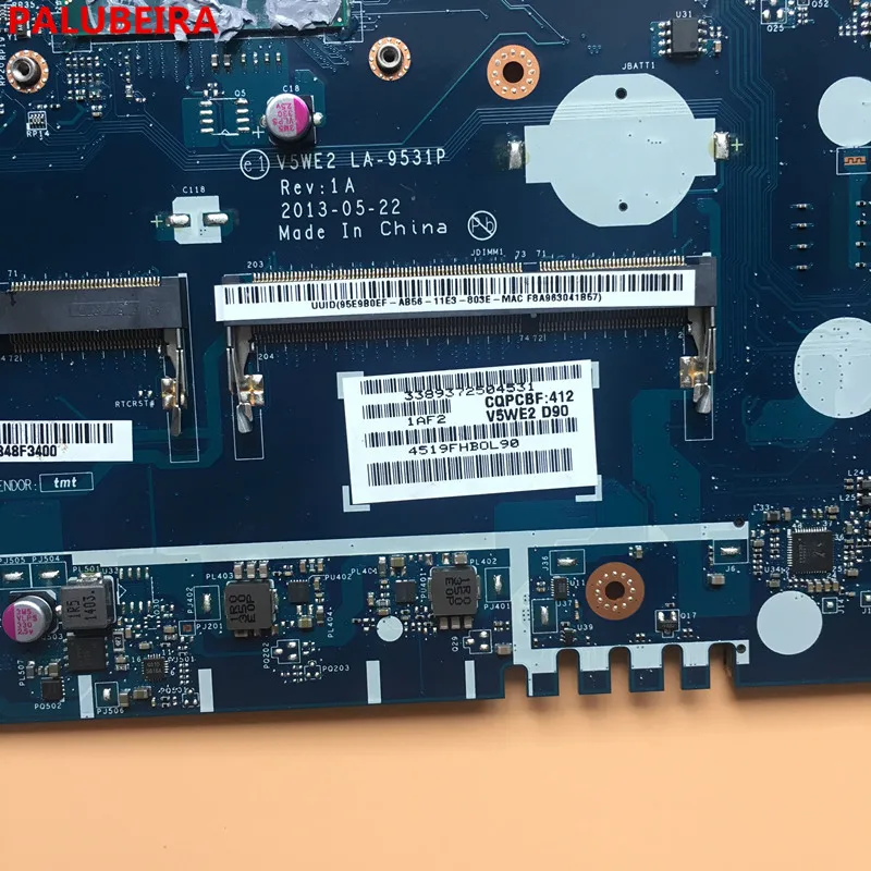 PALUBEIRA V5WE2 LA-9531P для acer aspire E1-572 E1-532 Материнская плата ноутбука DDR3L полностью протестировано работы