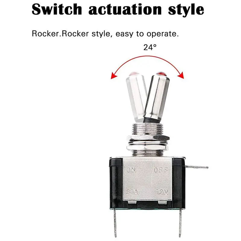 Горячая XD-10PCS 12V 20A светодиодный светильник Кулисный Переключатель ВКЛ/ВЫКЛ SPST переключатель с красного цвета для автомобилей Грузовик Лодка ATV