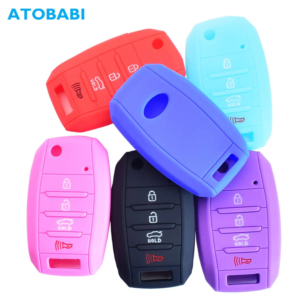 Funda de silicona para llave del coche para Kia Rio Sportage alma Sedona Optima Sorento Forte plegable titular de Control remoto funda protectora