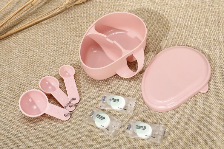 5 шт./компл. DIY маска для лица Косметические Инструменты Кисти Ложка чаша компрессионная маска Profissional Красота и уход за кожей набор инструментов - Цвет: pink