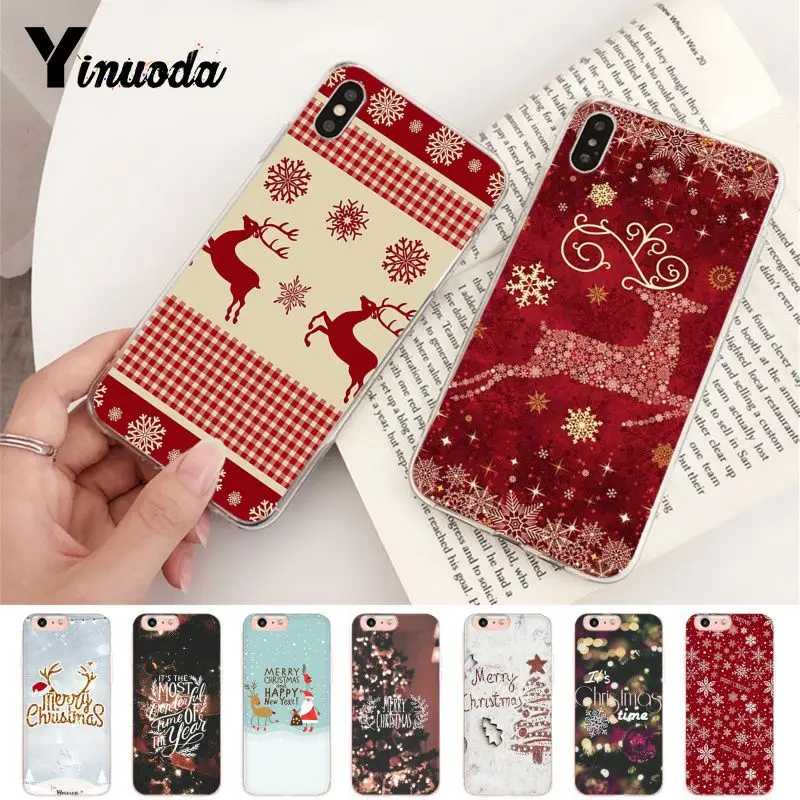 Yinuoda, Рождество, Год, олень, чехол, чехол для телефона, для iPhone 8, 7, 6, 6S Plus, X, 5, 5S, SE, XR, XS, XSMAX, чехол, Fundas Capa
