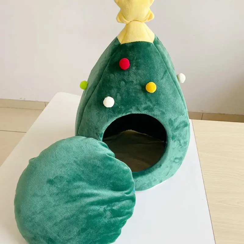 Домик для домашних животных, кошек, собак, питомник, щенок, пещера, спальная кровать, форма елки, зимнее теплое гнездо, кровать для кошек, собак, C42